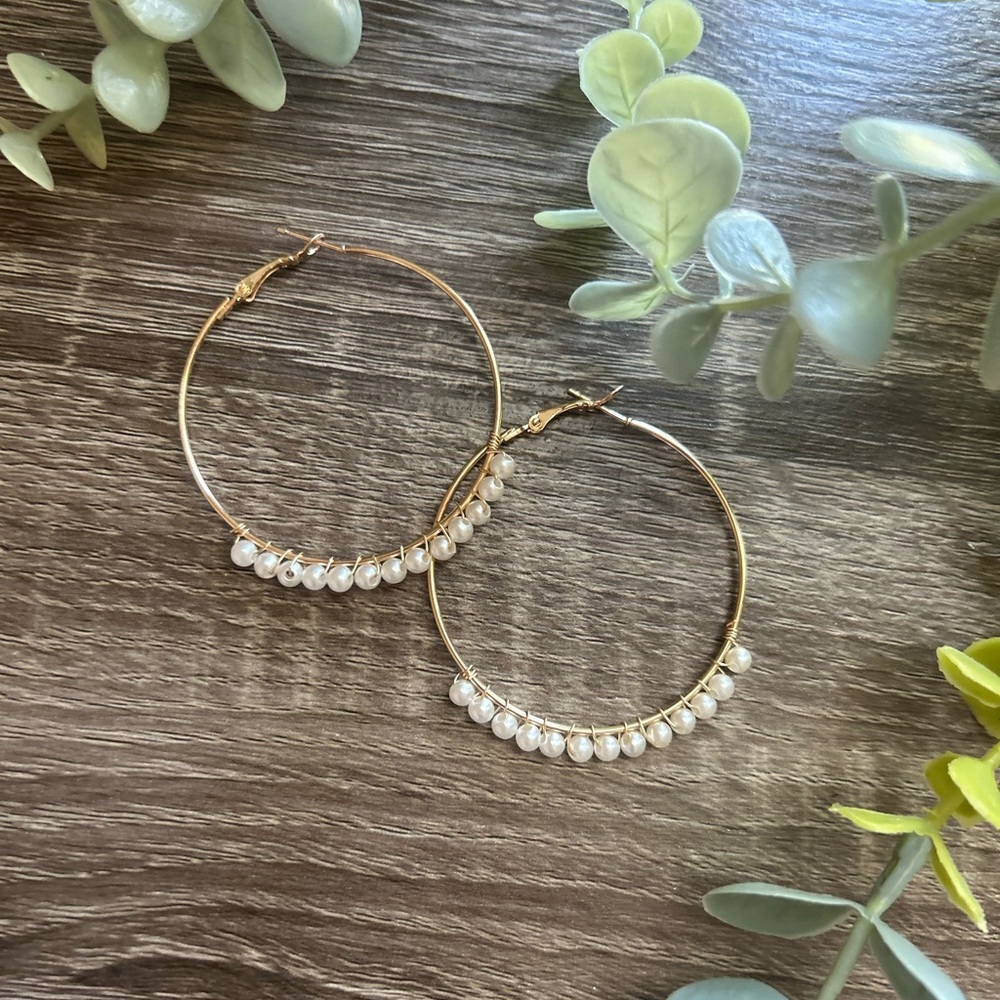 Pearl Hoop Earrings